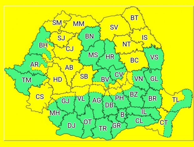 Cod galben de furtuni in Romania. Ce judete sunt vizate