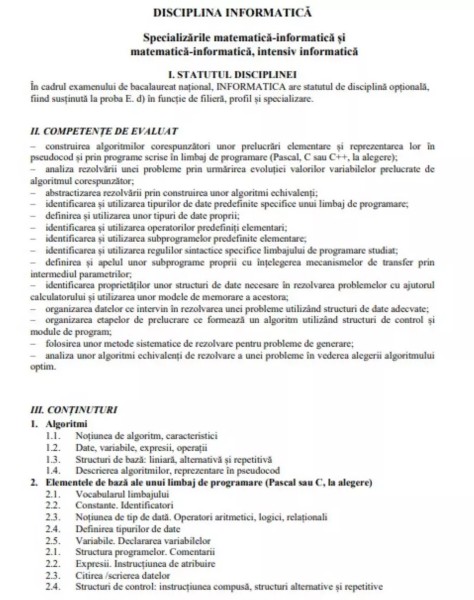 Programa informatica BAC 2022. Ce trebuie sa stie elevii care sustin examenul