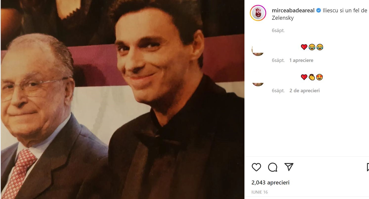Mircea Badea, fotografie alaturi de Ion Iliescu