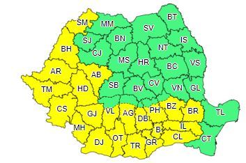 ANM a emis un cod galben de caniculă în România. Zonele în care temperaturile depășesc vineri 30 de grade Celsius
