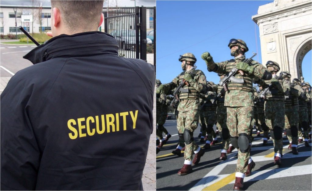 A doua armată a României. Firmele de pază și protecție totalizează 130.000 de angajați. MApN are sub 70.000 de soldați activi