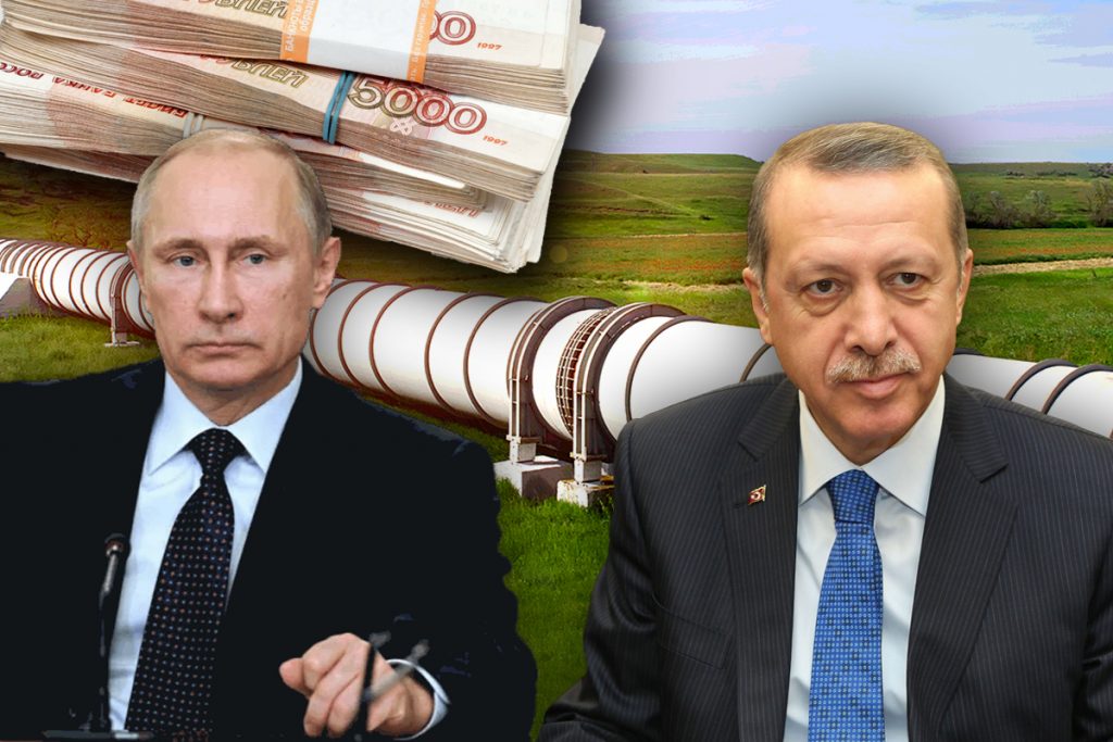 Vladimir Putin a reușit să îl convingă pe Erdogan. Livrările de gaz rusesc către Turcia vor fi plătite în ruble