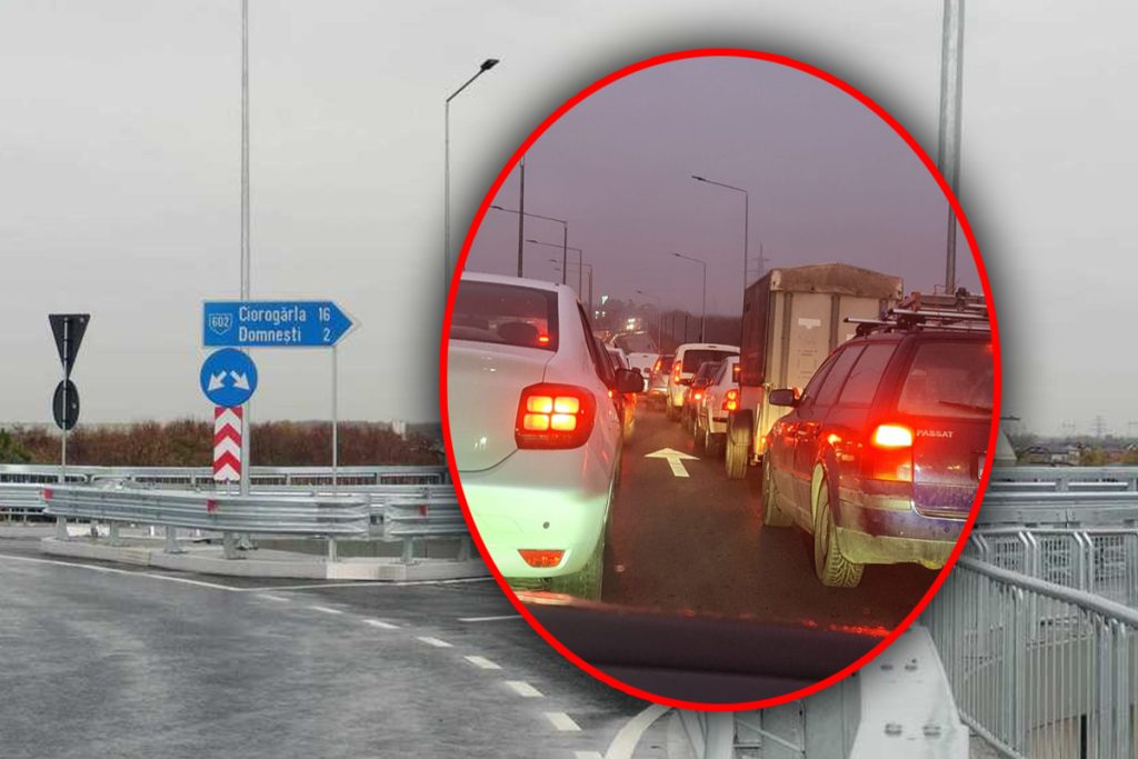 Blocaj pe Pasajul Domnești abia inaugurat. Traficul a fost infernal