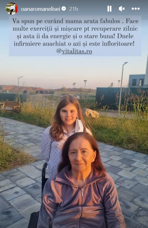 Oana Roman, în vizită la mama sa, alături de Isa / foto: captură Instagram