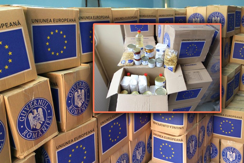 Ce conțin pachetele de ajutoare pentru nevoiașii români, distribuite de UE. Unul singur cântărește 25 de kilograme