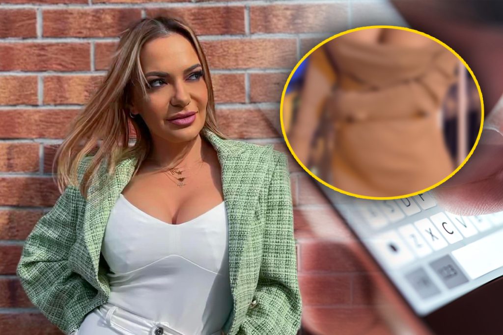 Andreea Antonescu, fotografie desprinsă din revistele pentru adulți. Materialul rochiei i-a jucat feste în ultima postare de pe internet