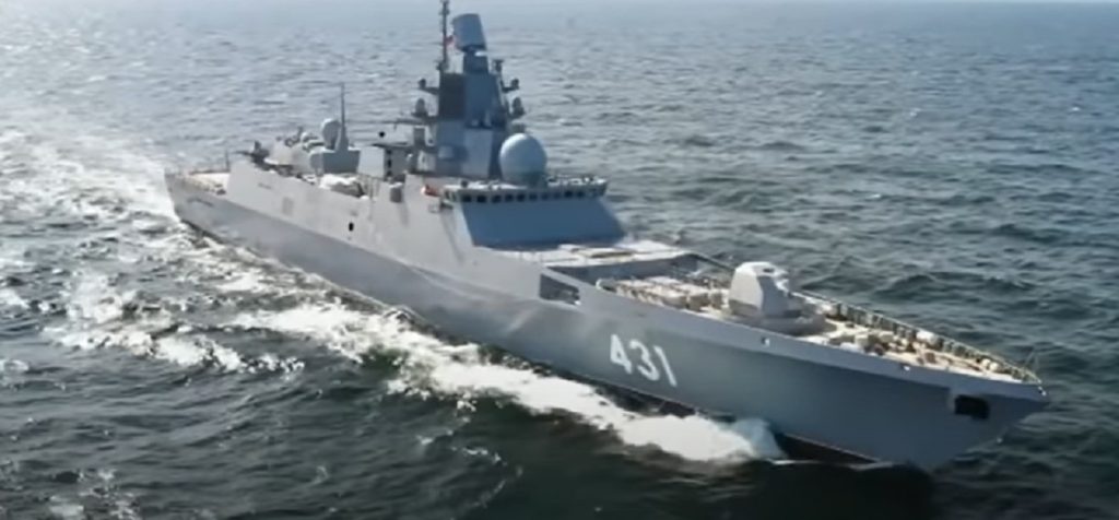 Fregata rusă Amiral Gorșkov a pus în alertă NATO. Nava, dotată cu rachete nucleare, reperată în zona Mării Mediterane