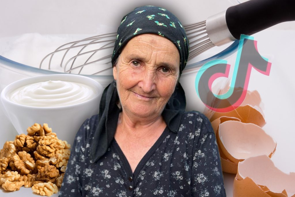 Prăjitură cu nucă și iaurt, rețeta lansată de bunica Gherghina de pe TikTok. Îți cucerești invitații imediat cu ea