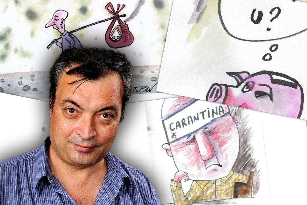 Cristian Topan, caricaturist, președintele Asociației Cartooniștilor din România: „Dacă nu se poate râde de ceva, atunci lucrul acela e neserios”. Interviu despre caricatura de război și mari dezastre