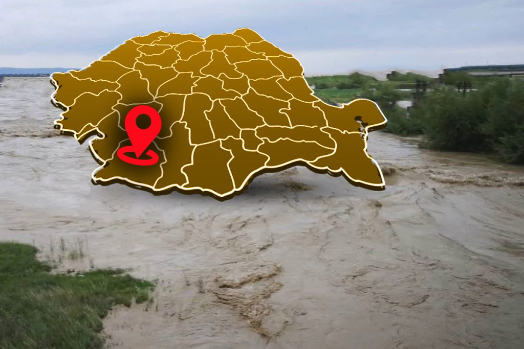 Un baraj din județul Dolj s-a rupt. Terenuri agricole inundate și drum blocat