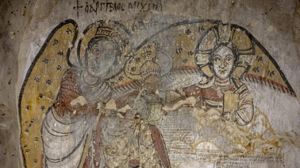 O icoană medievală unică, descoperită în Sudan: Iisus, regele David și arhanghelul Mihail