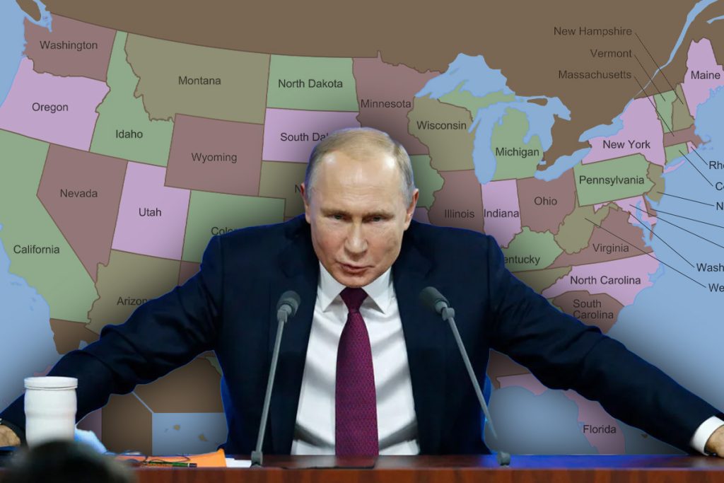 Putin are în plan să împartă SUA între mai multe țări. Cum arată harta rușilor