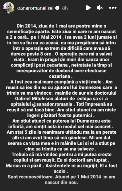 Mesajul Oanei Roman
