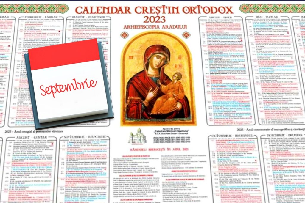 Calendar ortodox septembrie 2023. Când sunt sărbători cu cruce roșie?