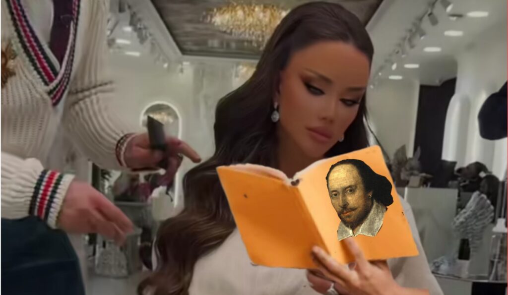 Bianca Drăgușanu, surprinsă citind Shakespeare pe ascuns, în timp ce credea că nu o vede nimeni