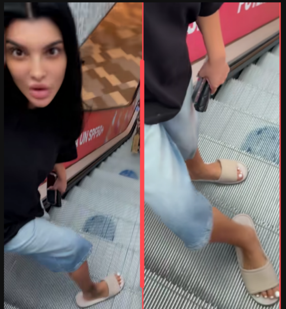 Doamnelor, ascundeți-vă bărbații! Andreea Tonciu în papuci de casă la Mall